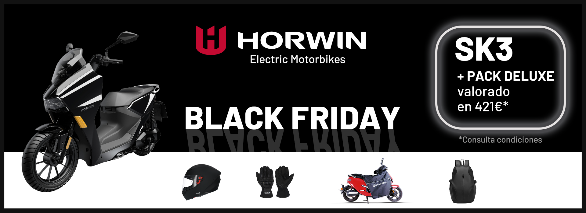 Horwin motos eléctricas - Black Friday - SK3 + PACK DELUXE